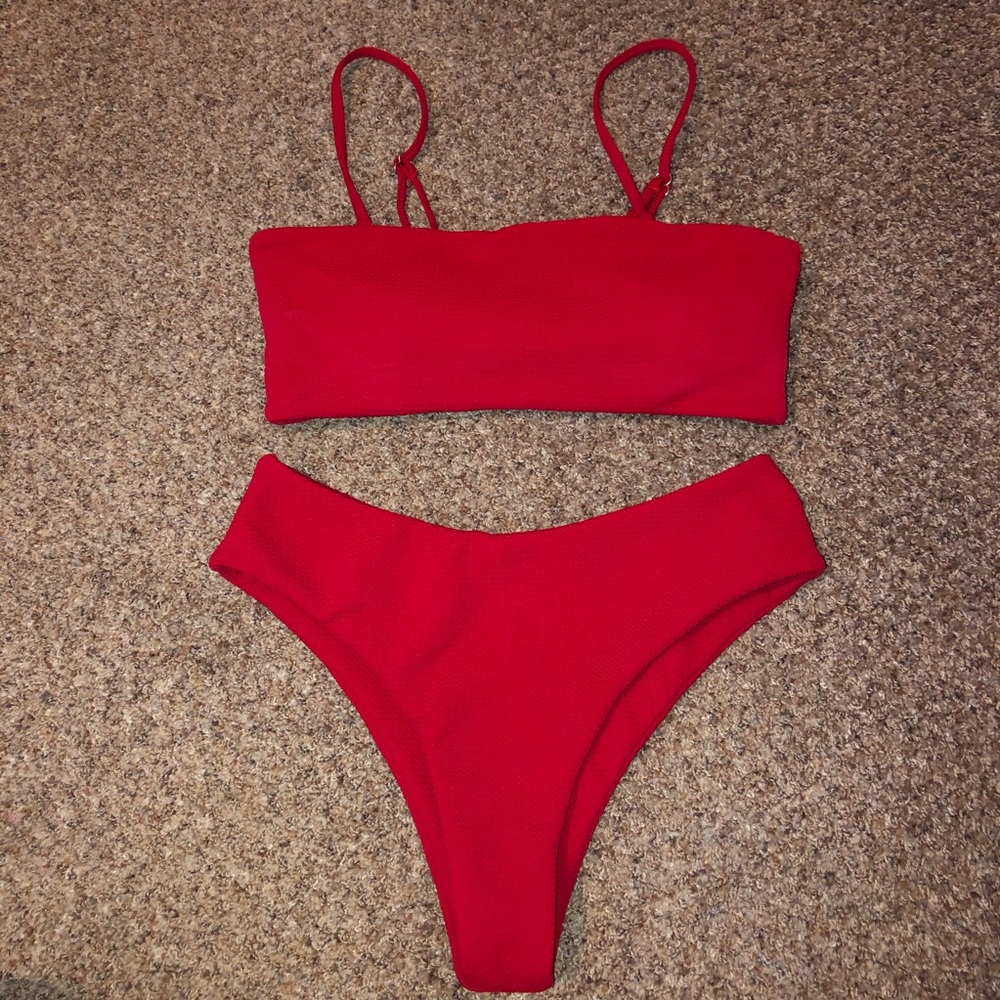Dark Red Bikini Set